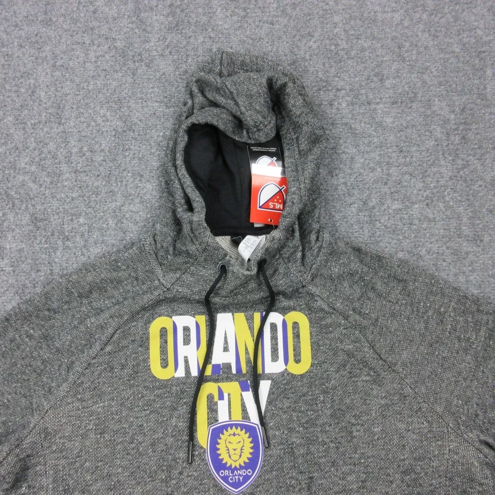 Orlando City SC Hoodie Sweatshirt Womens Small Gray Heathered MLS Soccer Adidas
